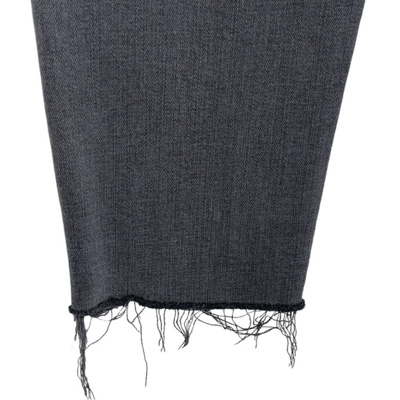 Madewell 9” Mid Rise Skinny Jeans Black Sea Distressed Knee | Size 27 - Picture 8 of 13